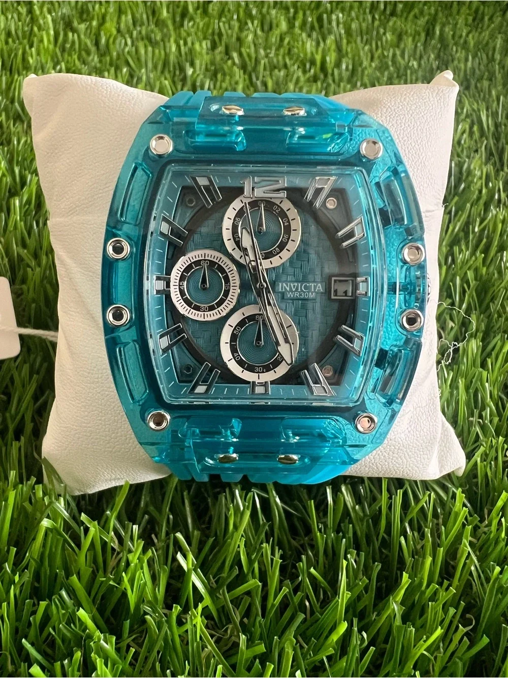 Invicta Teal Transparent Resin Chronograph Watch